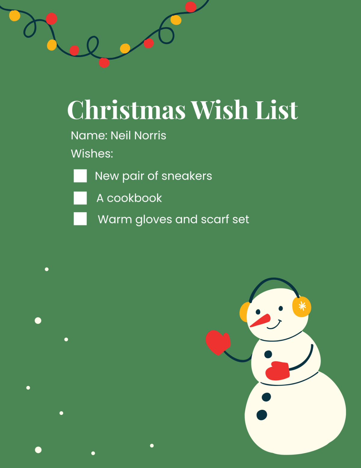 Christmas Wish List Form Template - Edit Online & Download