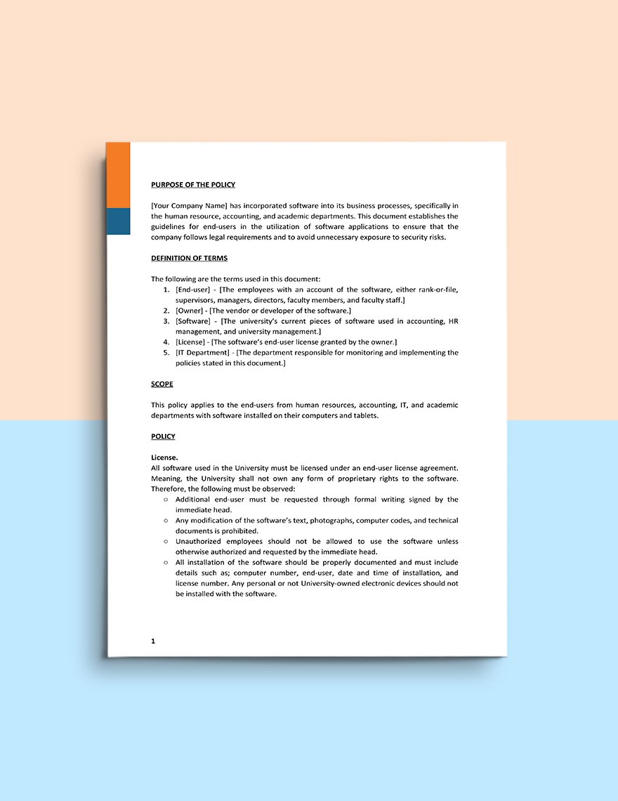 IT Software Asset Management Policy Template