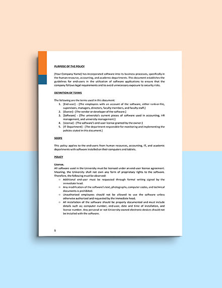 It Asset Management Policy Template Word