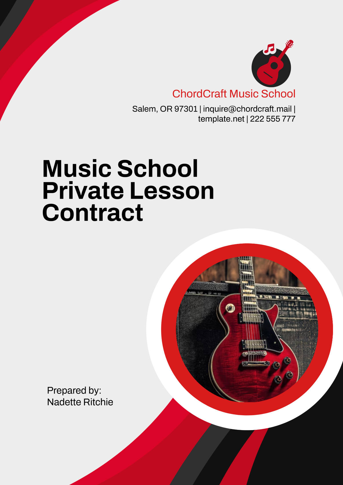 Music School Private Lesson Contract Template - Edit Online & Download