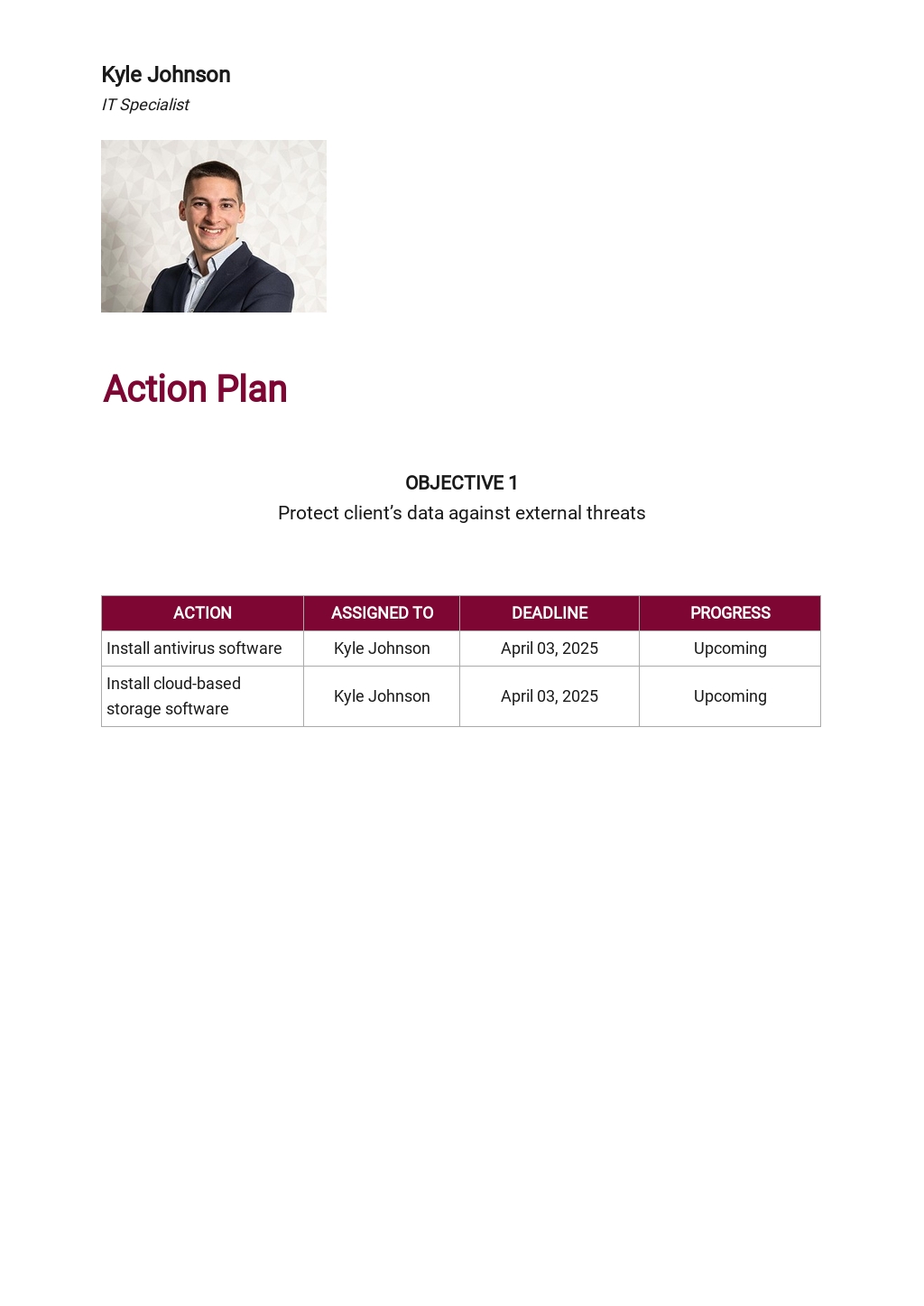 Sample IT Service Plan Template [Free PDF] Word Apple Pages