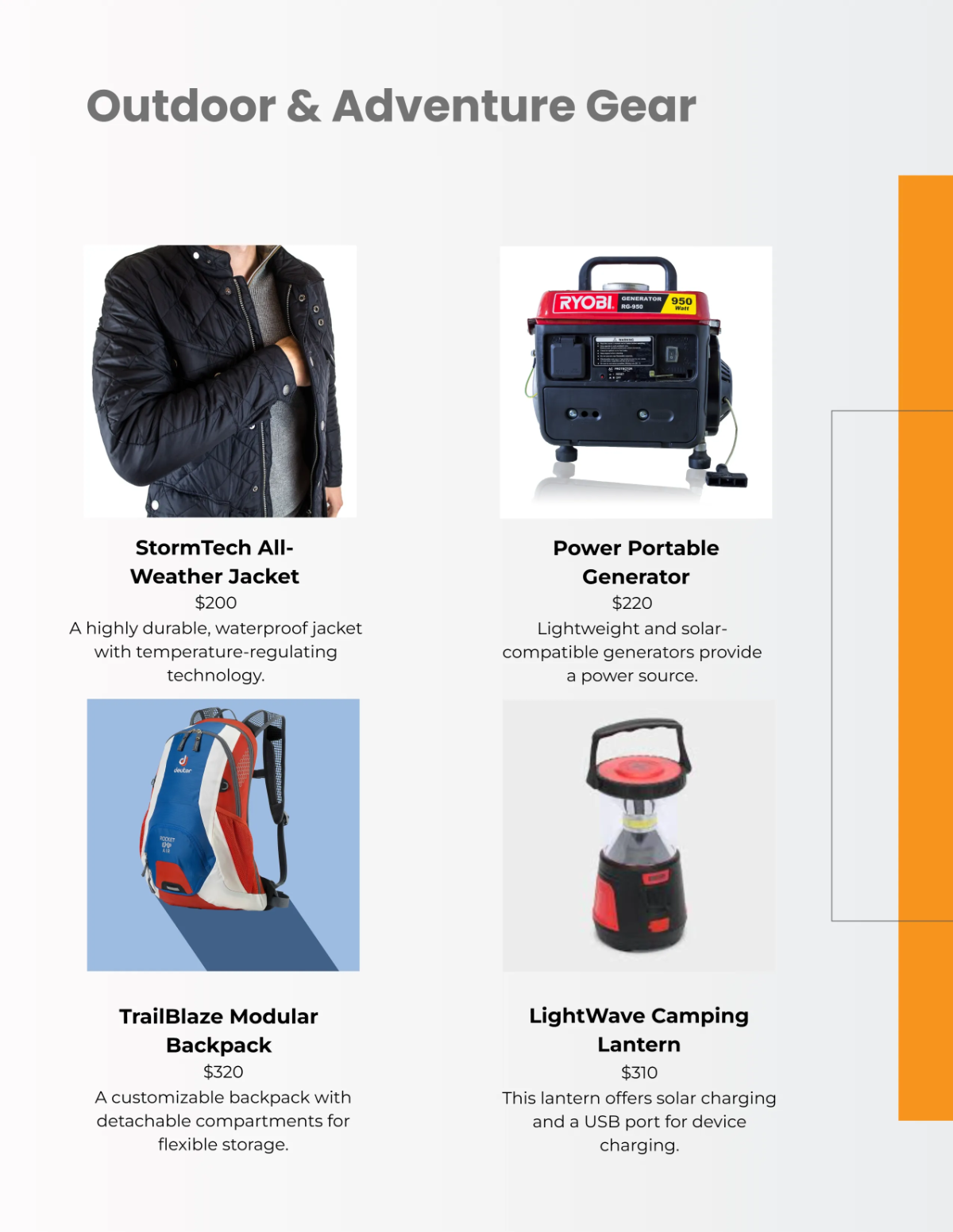 Free Retail Product Catalog Template to Edit Online