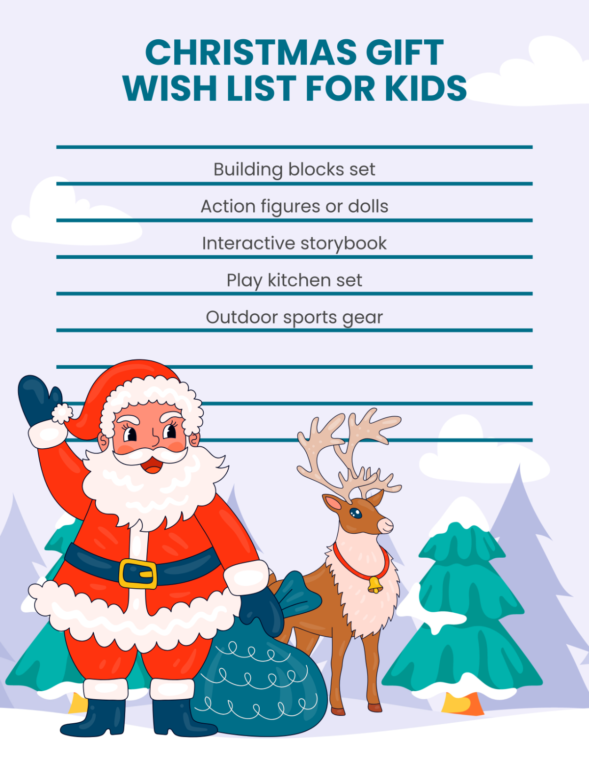 Christmas Gift Wish List for Kids