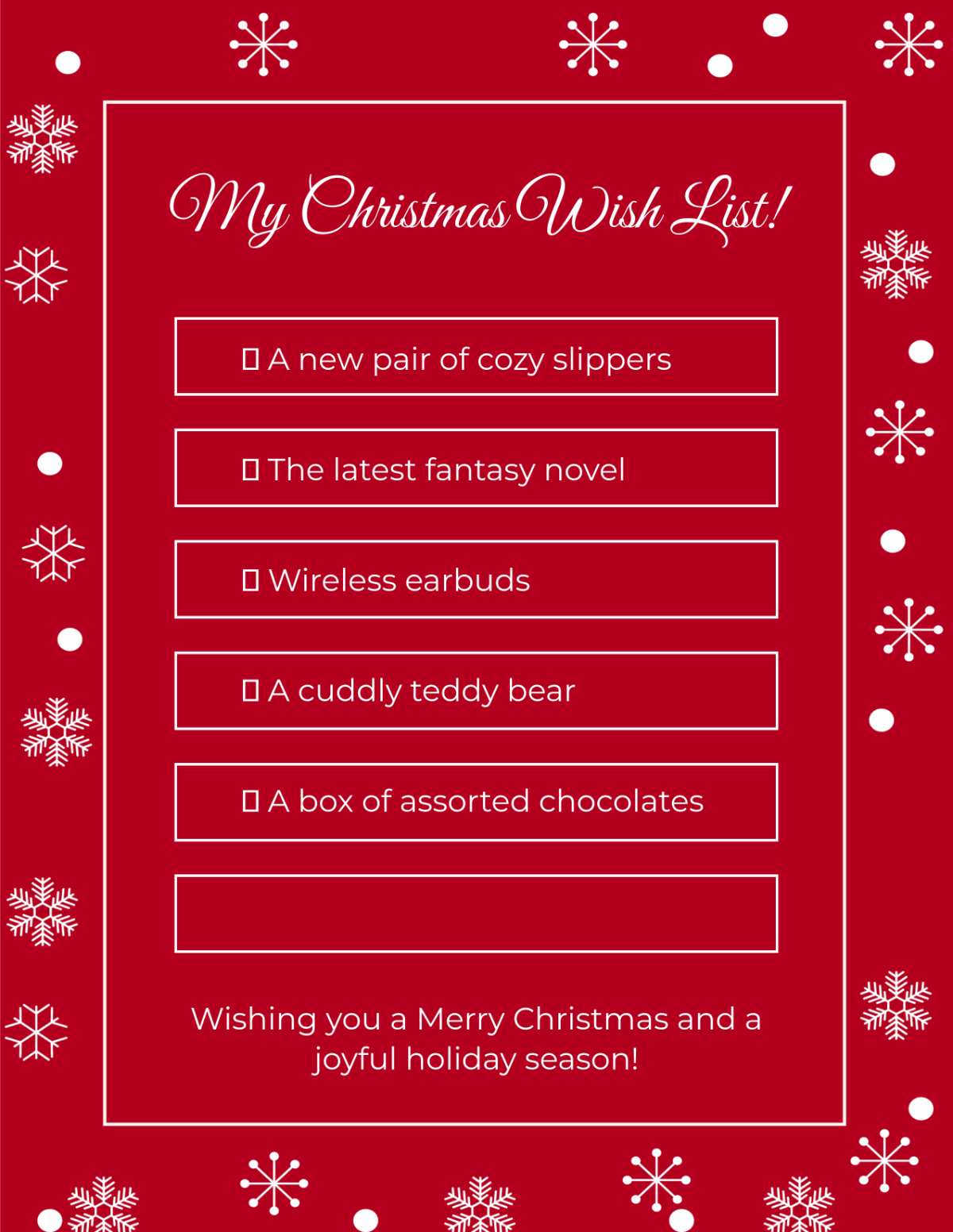 Christmas Wish List Poster