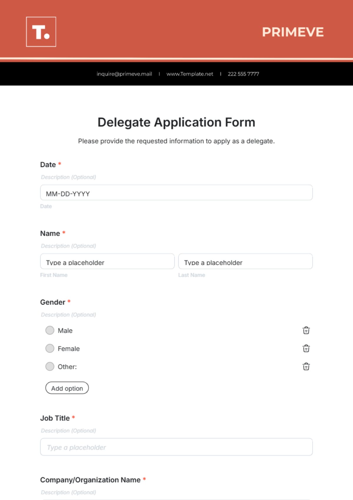 Delegate Application Form Template - Edit Online & Download