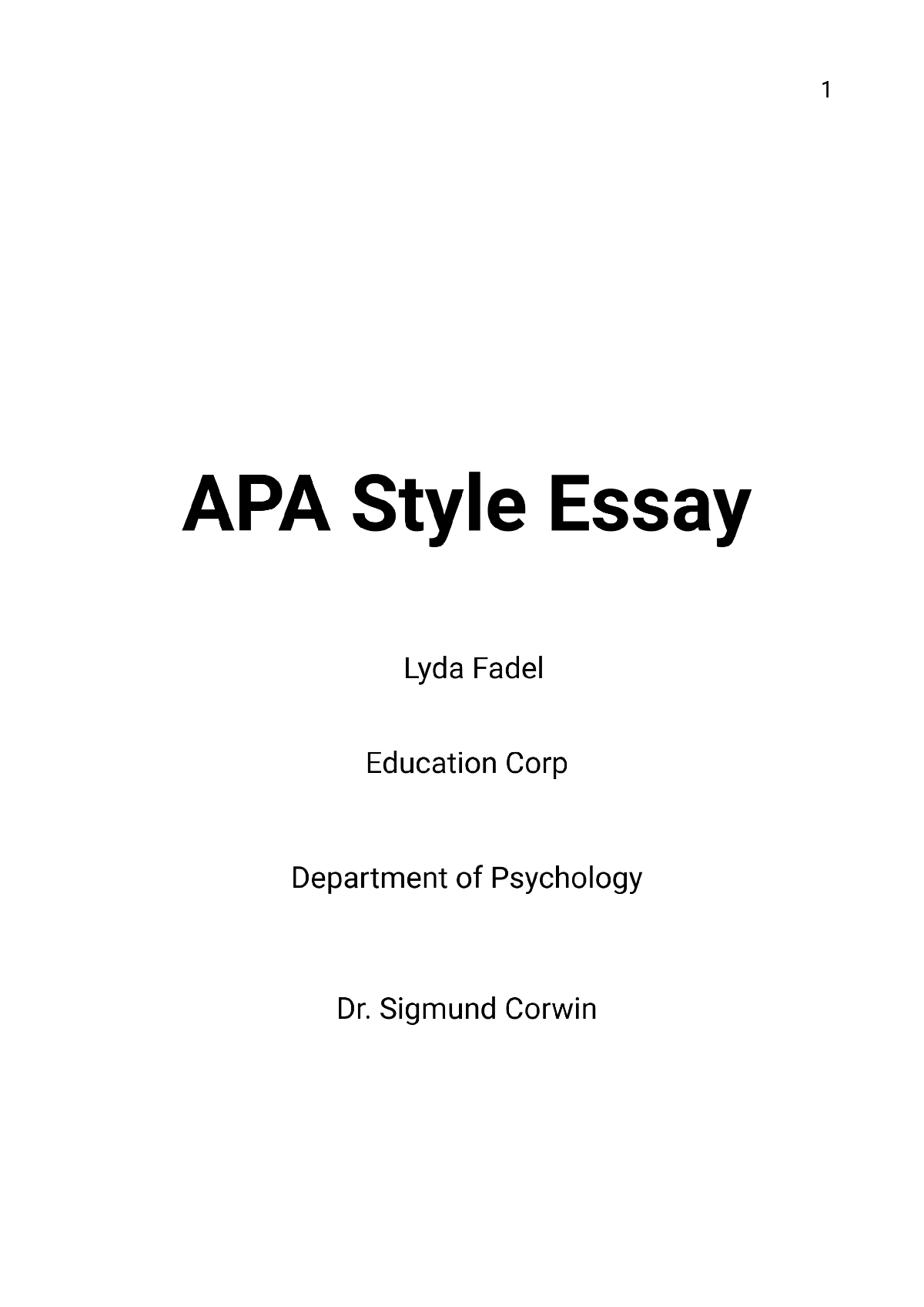 APA Style Essay Template - Edit Online & Download