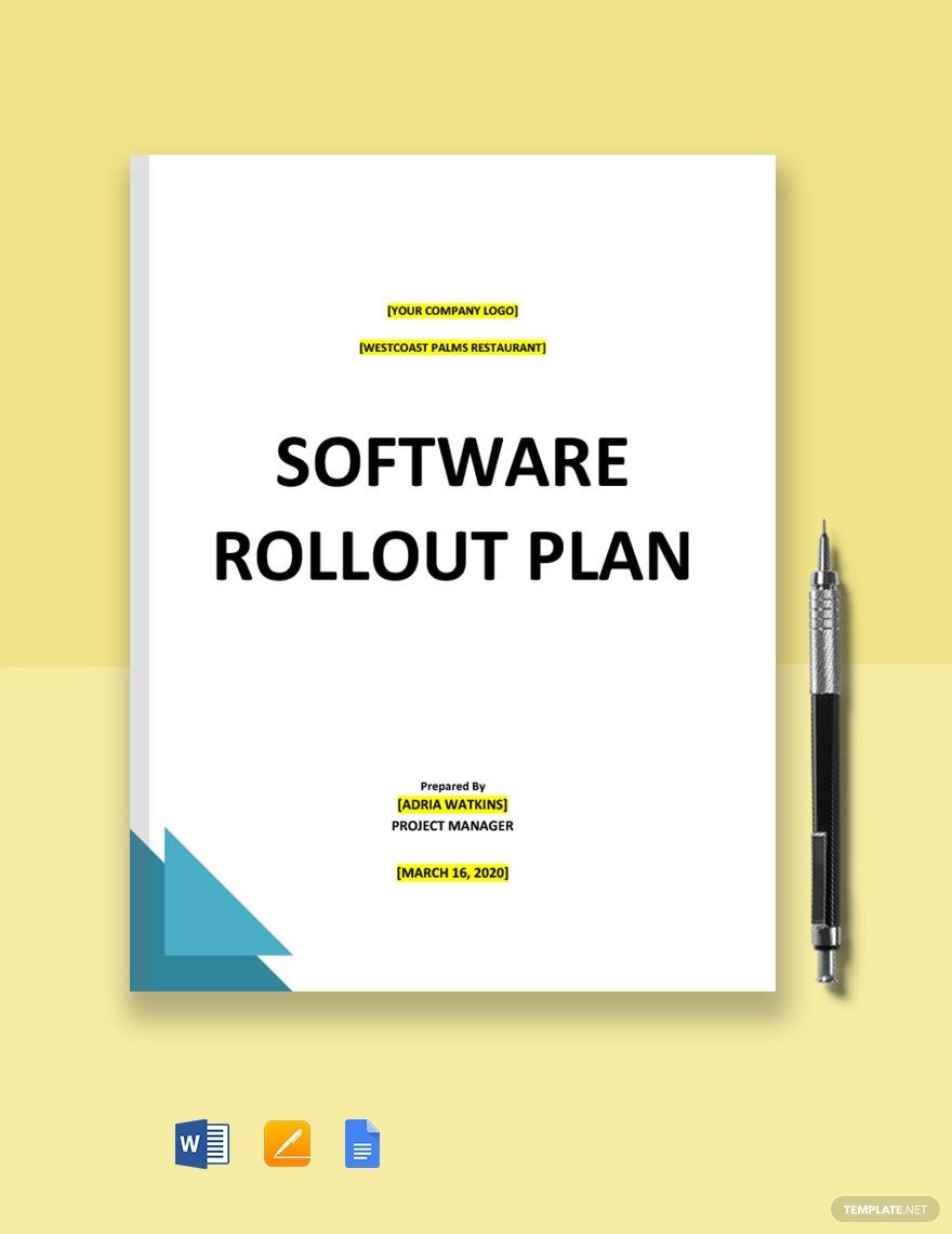 Free Software Rollout Plan Template