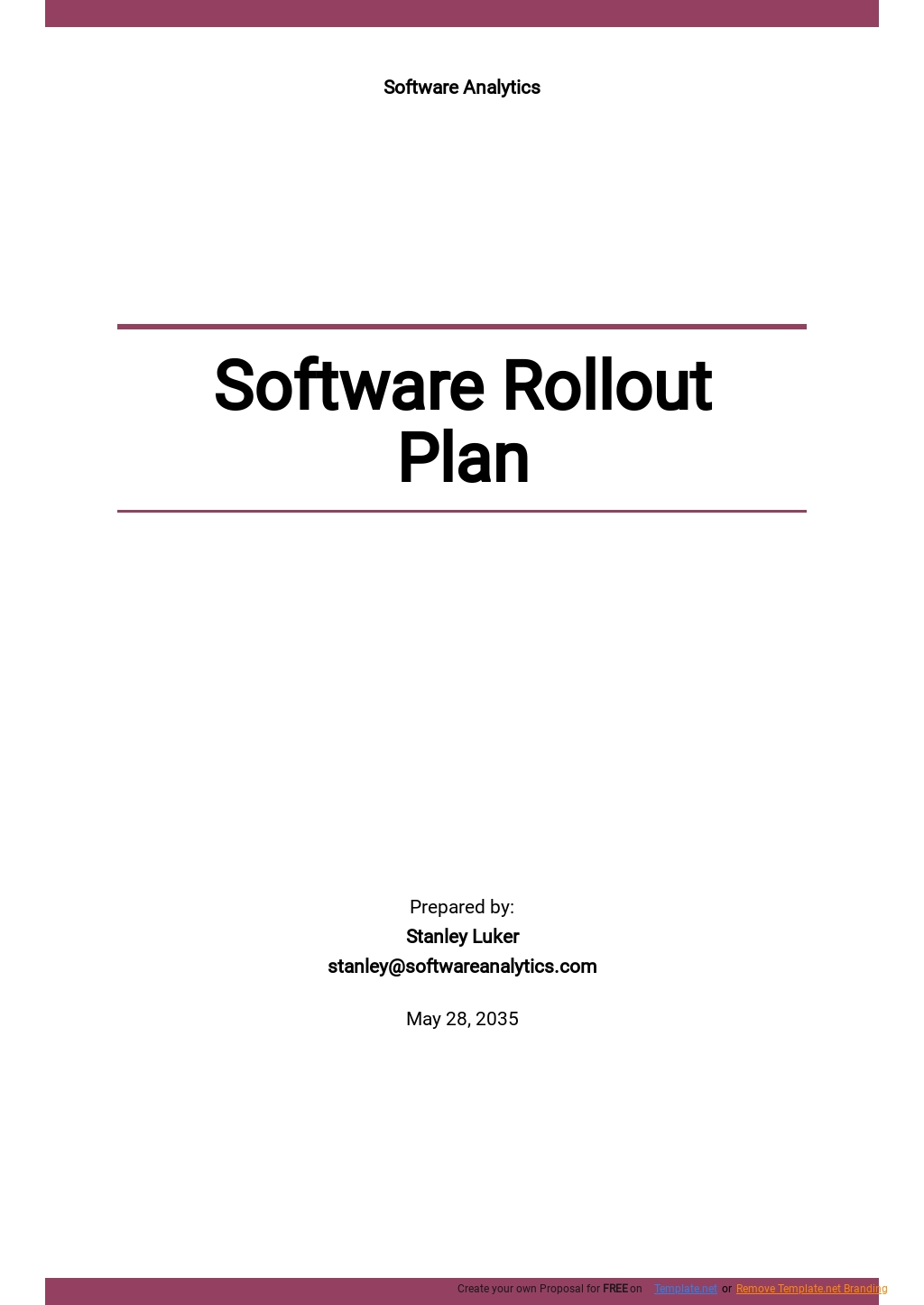 Free Software Rollout Plan Template