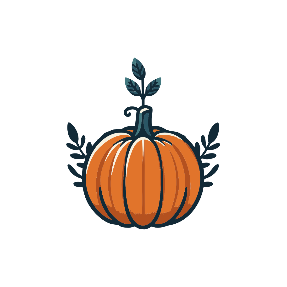 Pumpkin with Leaves Clipart - Edit Online | Template.net