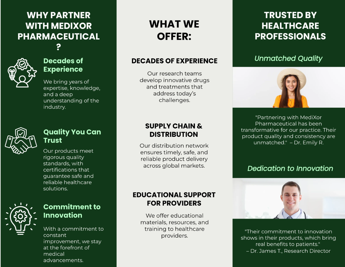 Free Pharmaceutical Marketing Brochure Template to Edit Online