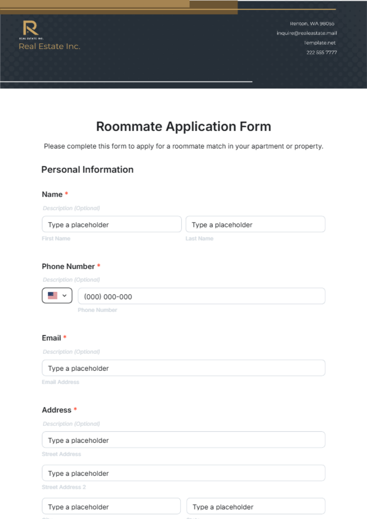 Roommate Application Form Template - Edit Online & Download