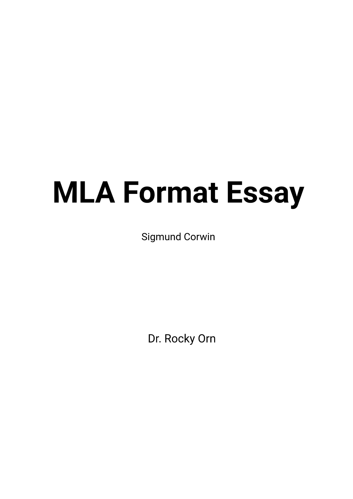 MLA Format Essay Template - Edit Online & Download