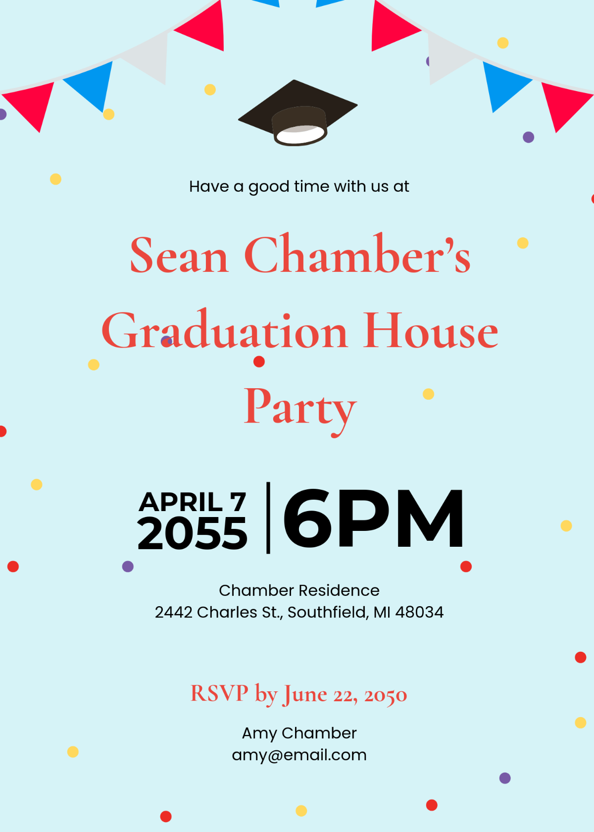 Colorful Graduation Party Invitation