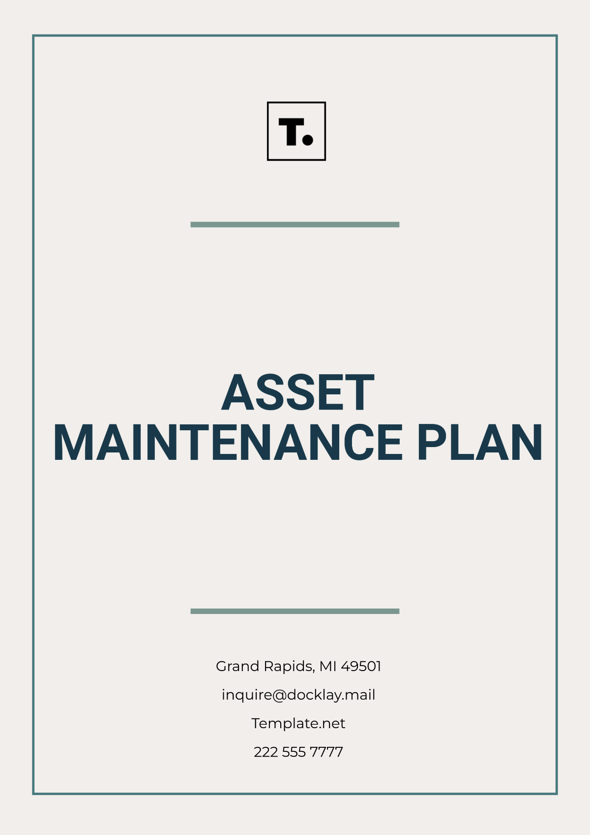 Asset Maintenance Plan Template - Edit Online & Download