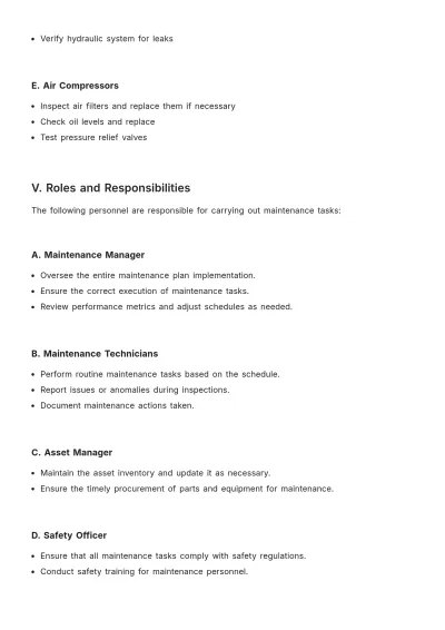 Free Preventive Asset Maintenance Plan Template to Edit Online