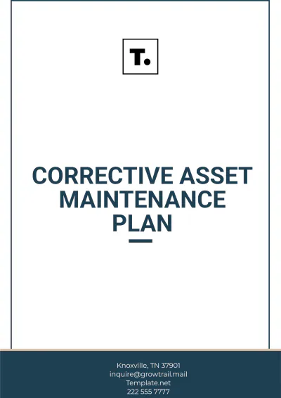 Free Corrective Asset Maintenance Plan Template to Edit Online