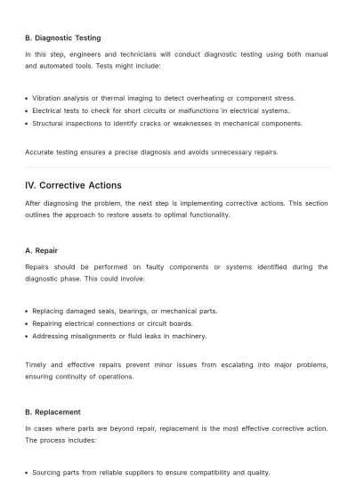 Free Corrective Asset Maintenance Plan Template to Edit Online