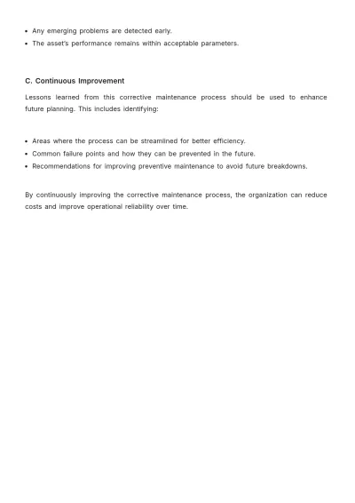 Free Corrective Asset Maintenance Plan Template to Edit Online