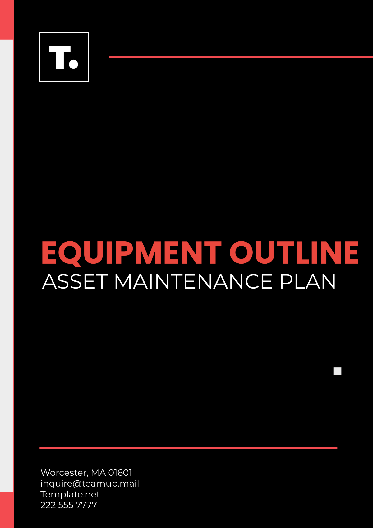 Equipment Outline Asset Maintenance Plan Template - Edit Online & Download