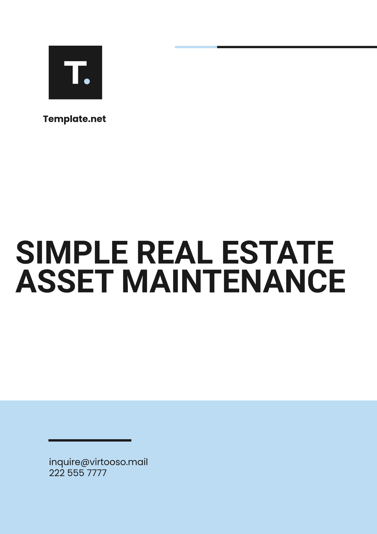 Simple Real Estate Asset Maintenance Template - Edit Online & Download