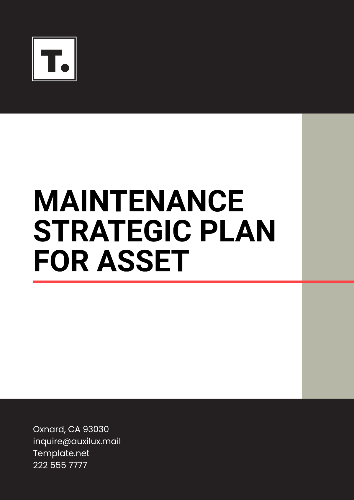 Maintenance Strategic Plan for Asset Template - Edit Online & Download