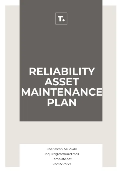 Free Reliability Asset Maintenance Plan Template to Edit Online