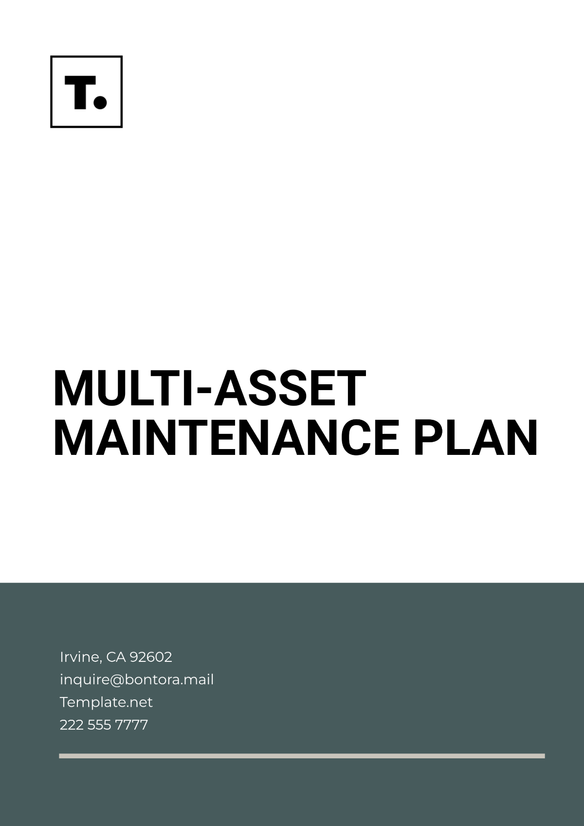 Multi-Asset Maintenance Plan Template - Edit Online & Download