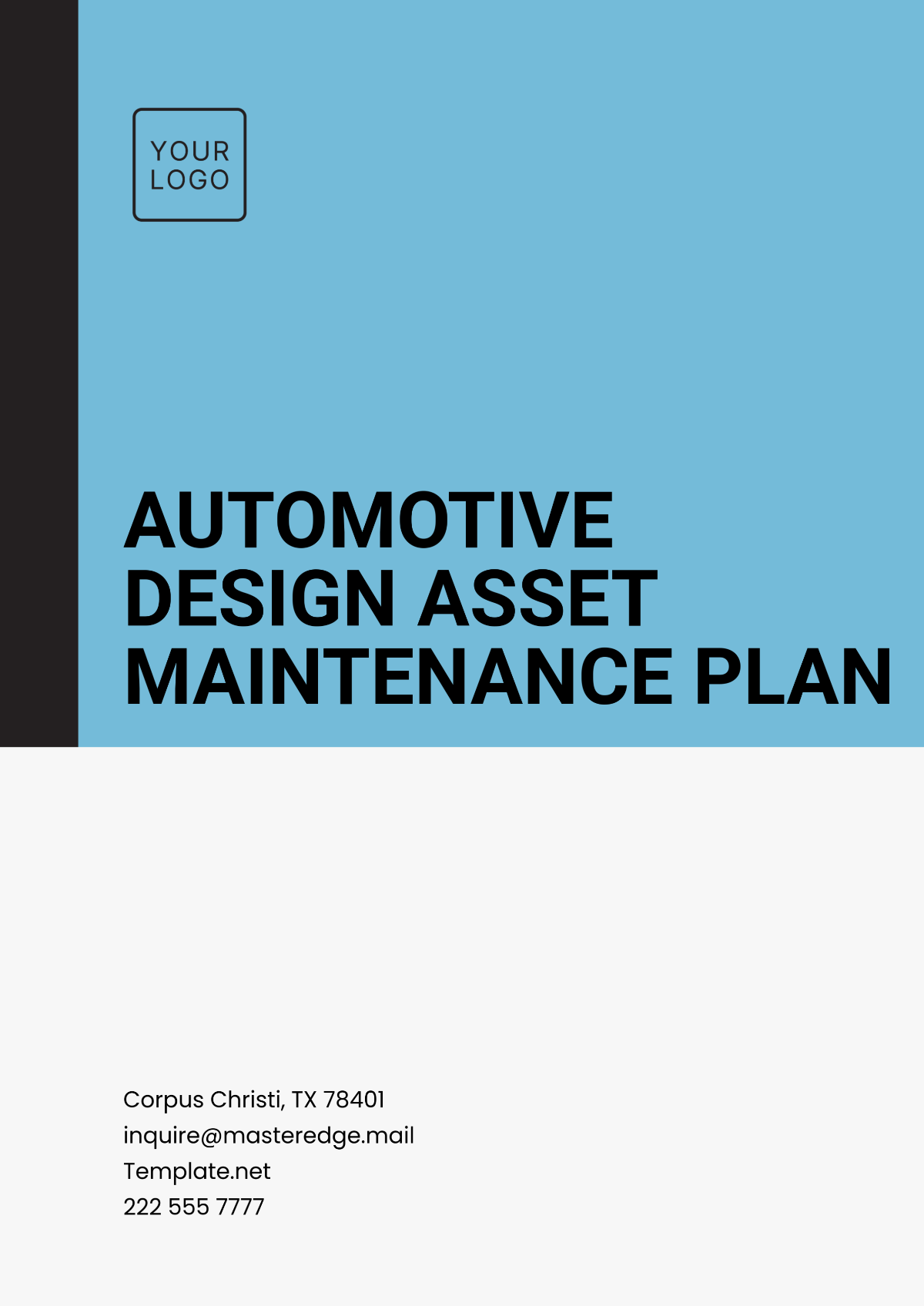 Automotive Design Asset Maintenance Plan Template - Edit Online & Download