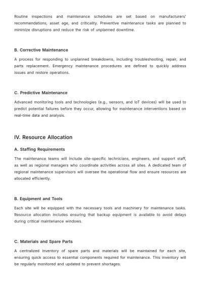 Free Multi-Site Asset Maintenance Plan Template to Edit Online