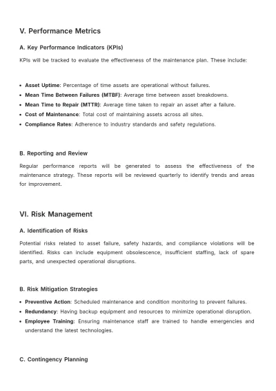 Free Multi-Site Asset Maintenance Plan Template to Edit Online