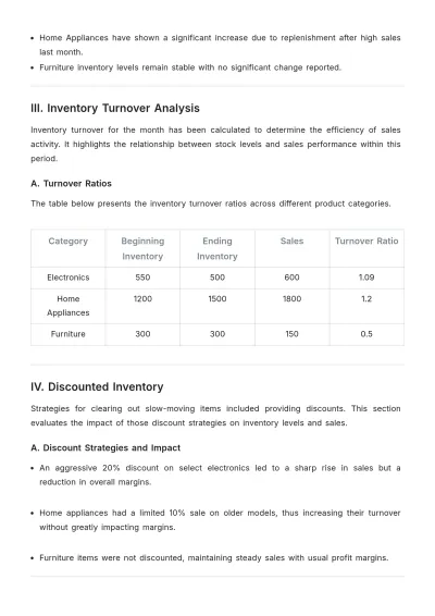 Free End-of-Month Inventory Report Template to Edit Online