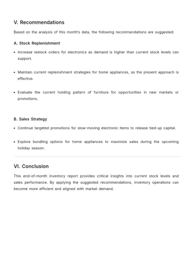 Free End-of-Month Inventory Report Template to Edit Online