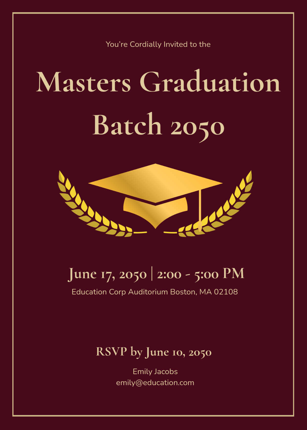 Masters Graduation Invitation