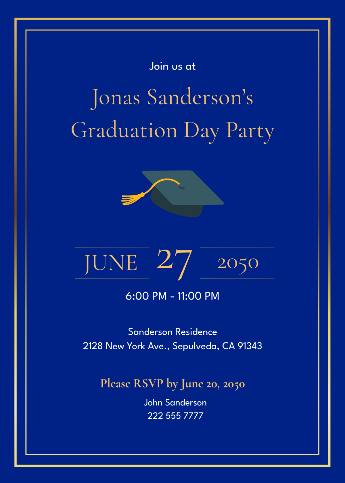 Personalized Graduation Invitation