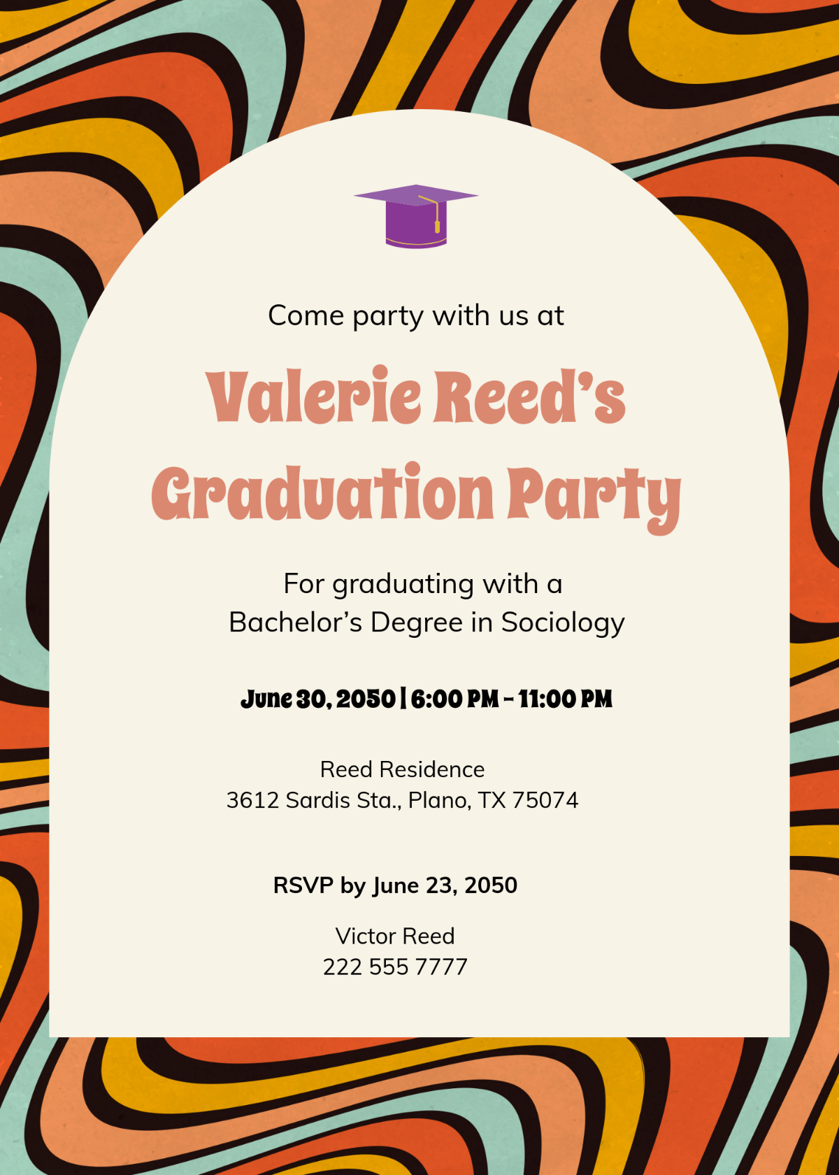 Retro Graduation Invitation