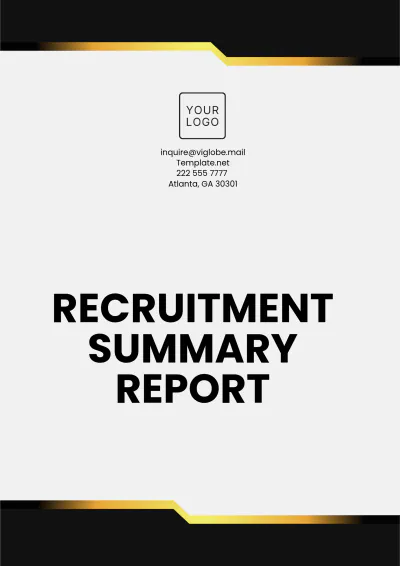 Free Recruitment Summary Report Template to Edit Online