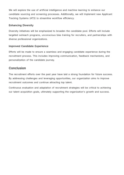 Free Recruitment Summary Report Template to Edit Online