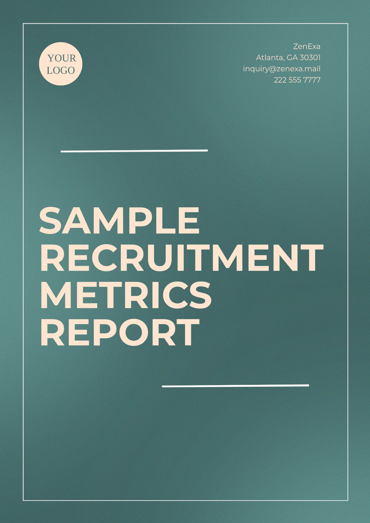 Sample Recruitment Metrics Report Template - Edit Online & Download