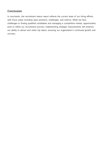 Free Recruitment Status Report Template to Edit Online