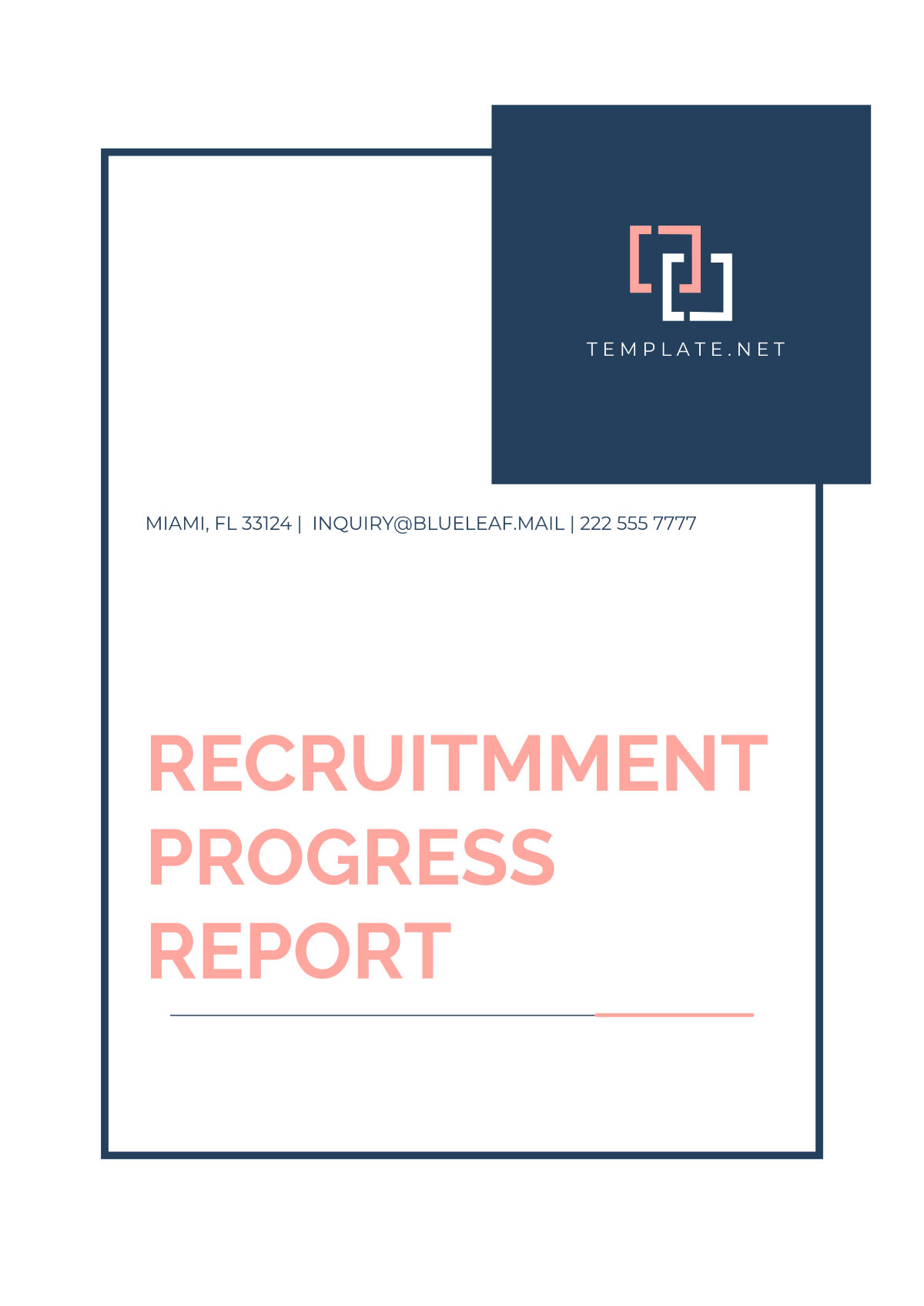 Recruitment Progress Report Template - Edit Online & Download