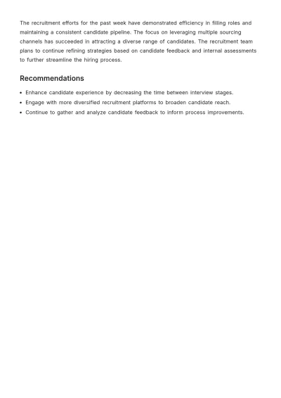 Free Weekly Recruitment Report Layout Template to Edit Online