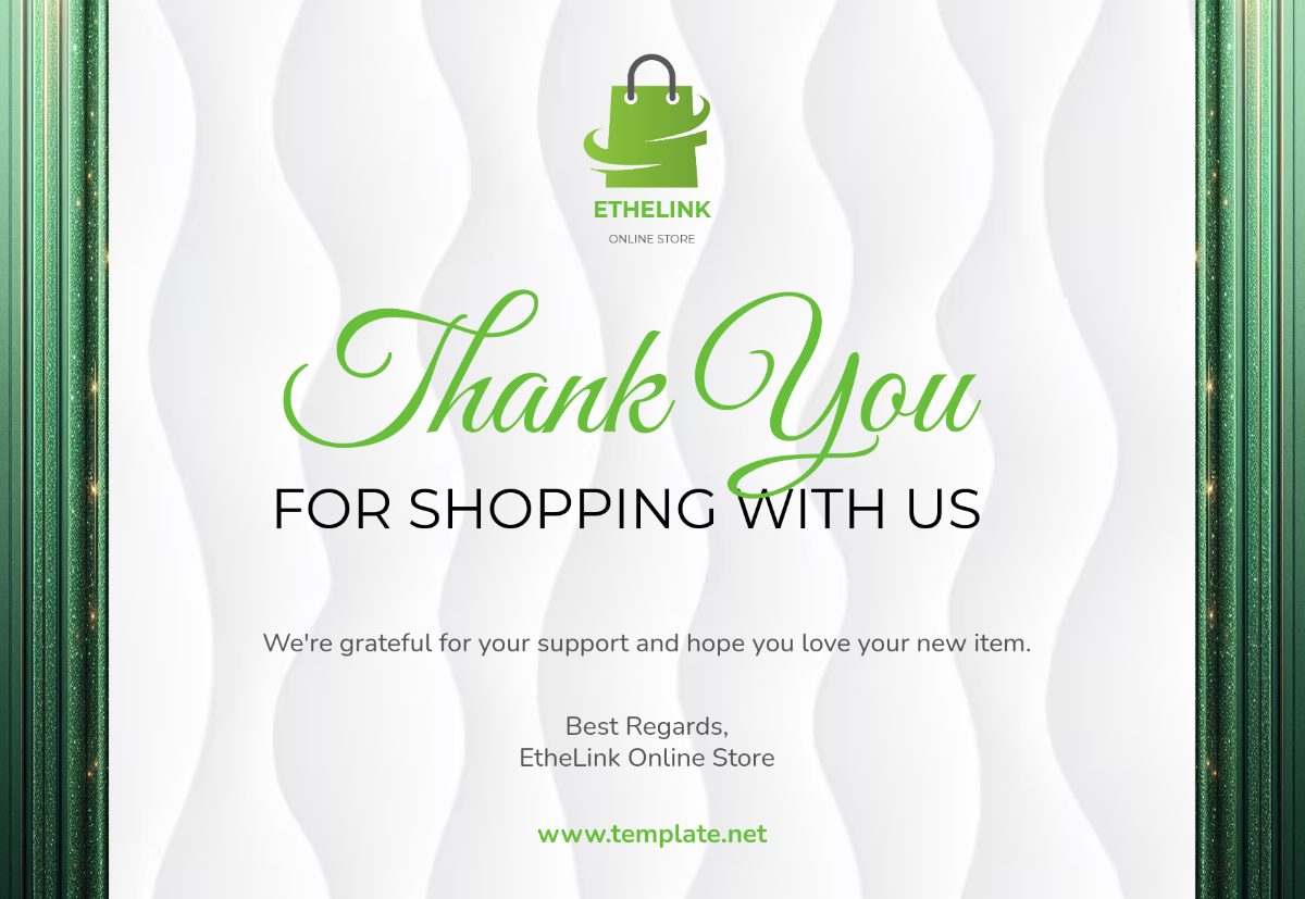 Online Store Thank You Card Template - Edit Online & Download