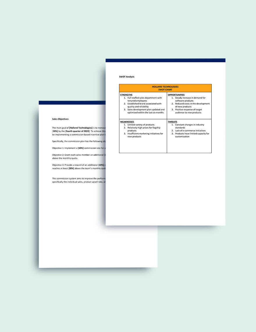 Software Sales Commission Plan Template