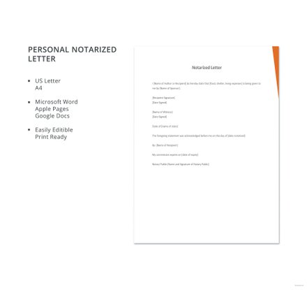 personal notarized letter