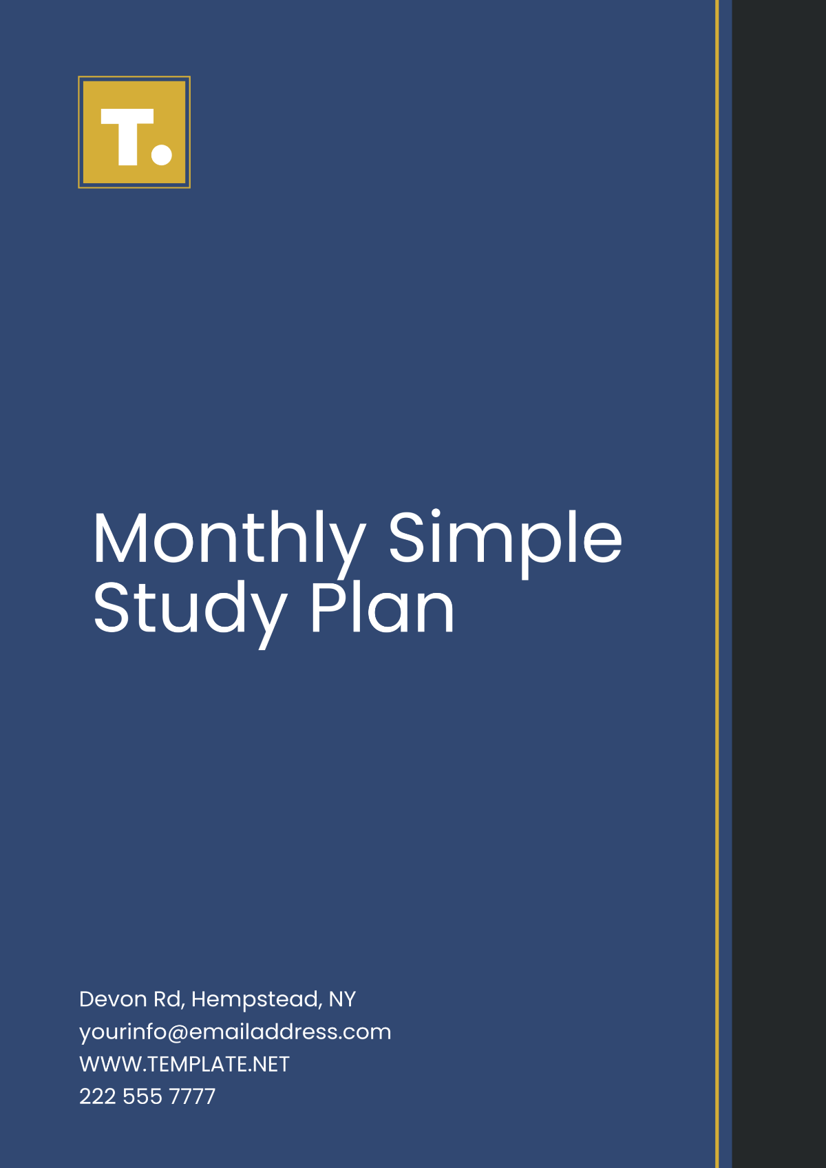 Monthly Simple Study Plan Template - Edit Online & Download