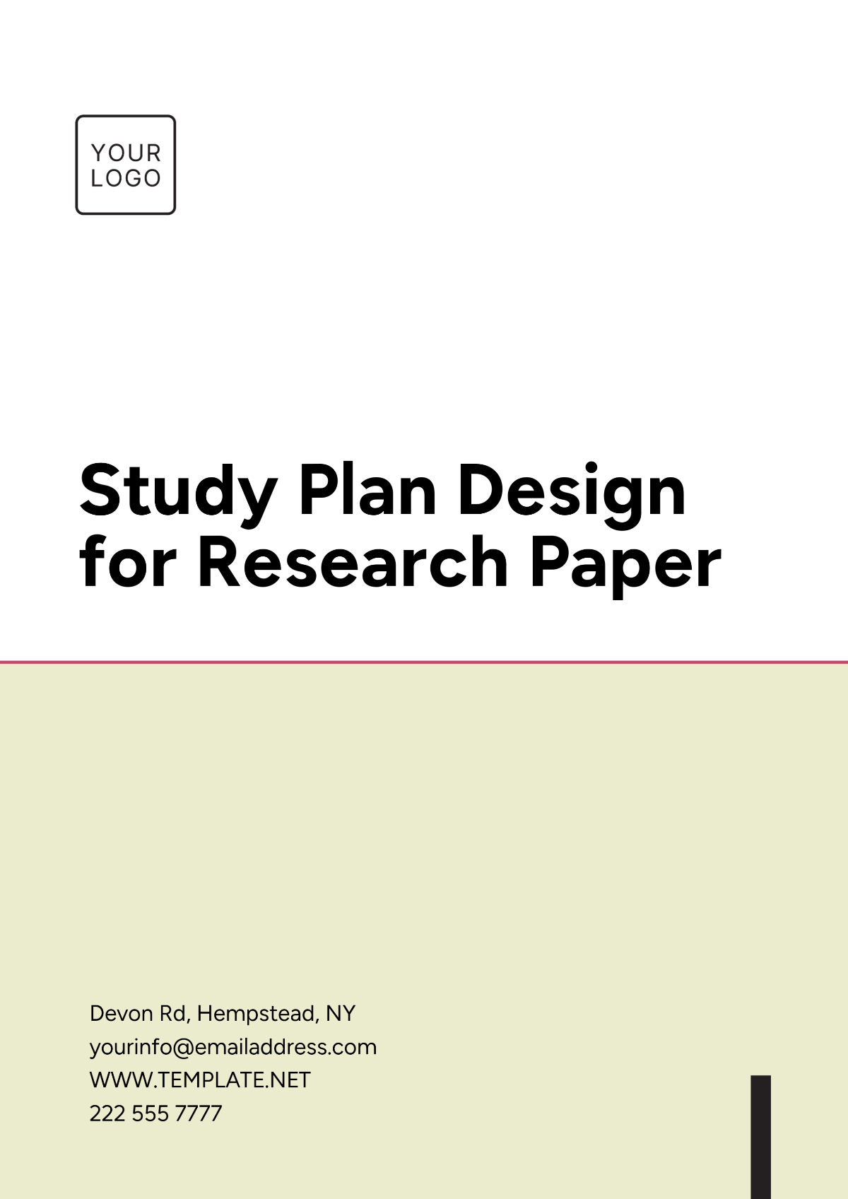 Study Plan Design for Research Paper Template - Edit Online & Download