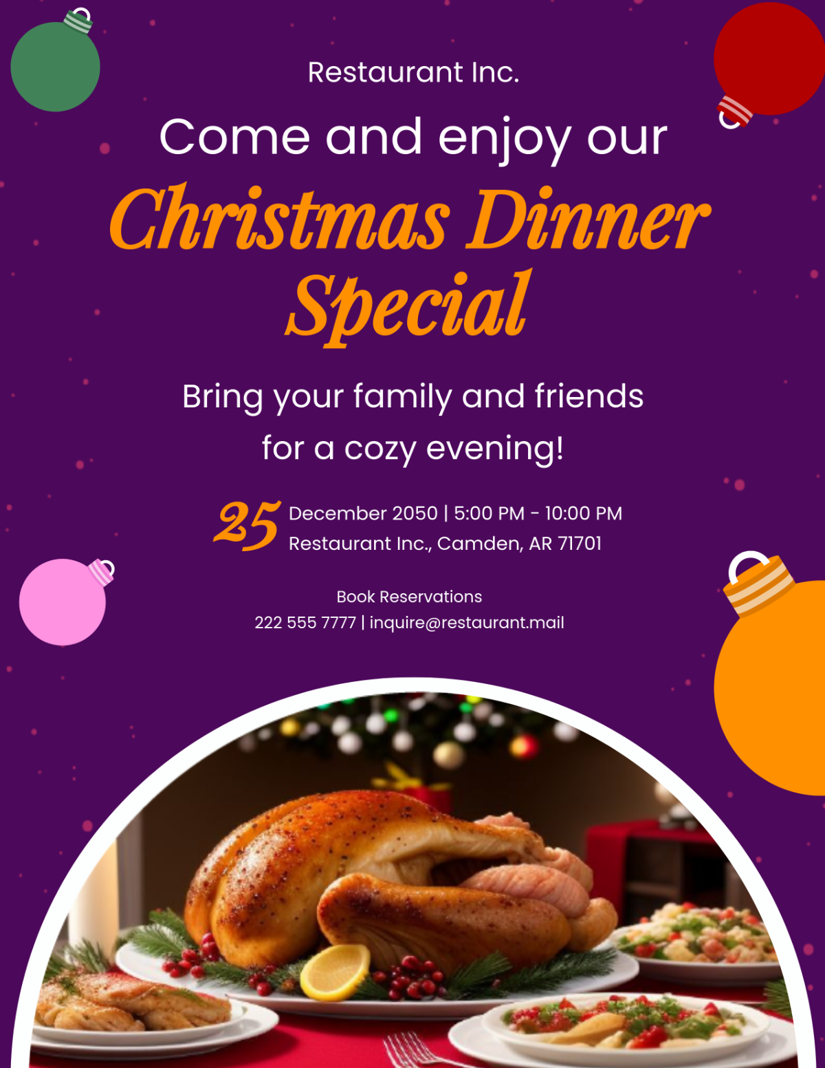 Colorful Christmas Dinner Flyer