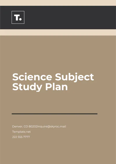 Free Science Subject Study Plan Template to Edit Online