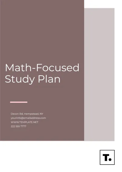 Free Math-Focused Study Plan Template to Edit Online