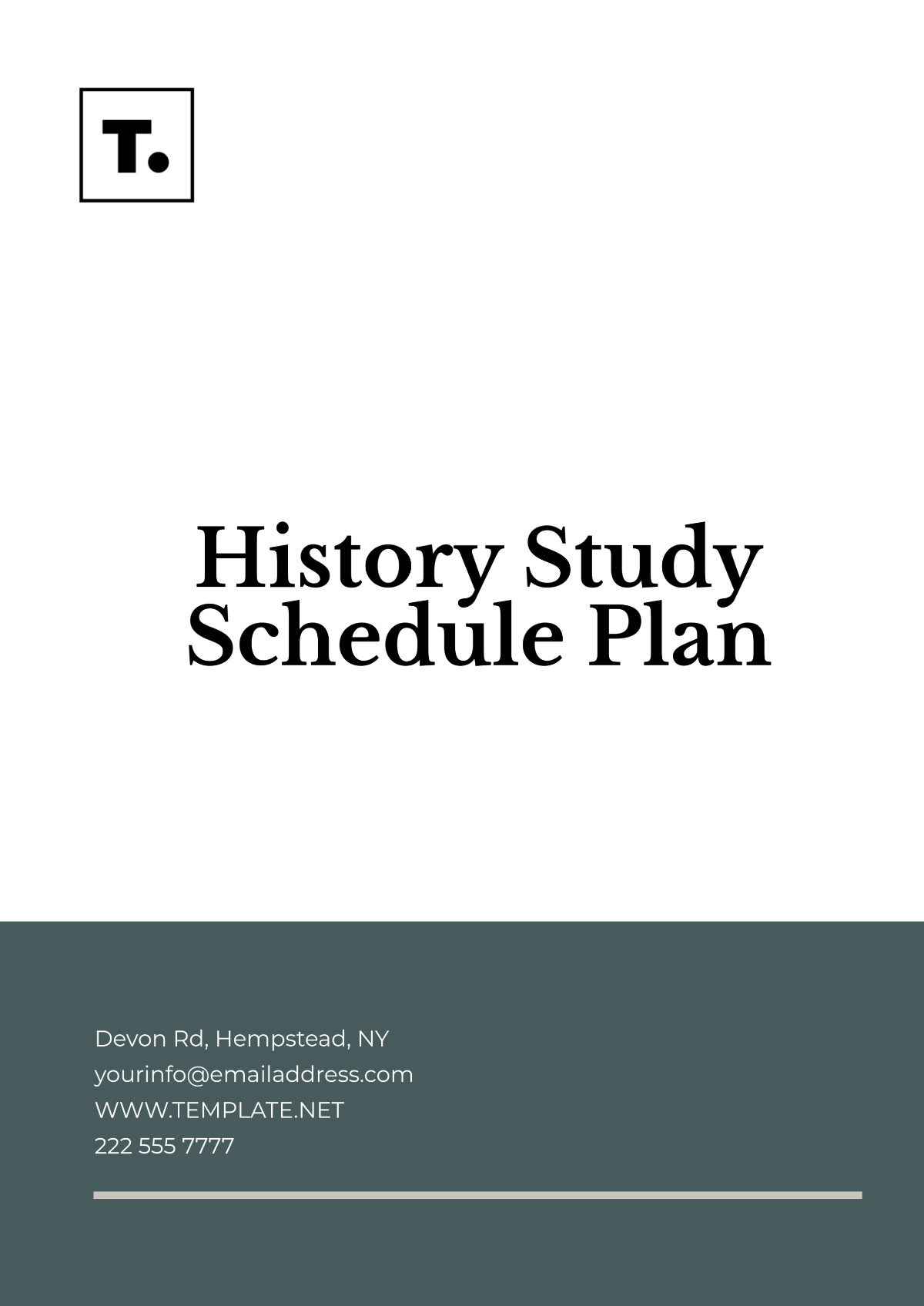 History Study Schedule Plan Template - Edit Online & Download